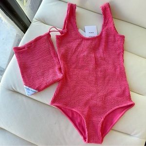 NWT BOTTEGA VENETA One Piece Scoopneck Swimsuit Watermelon Sz 38